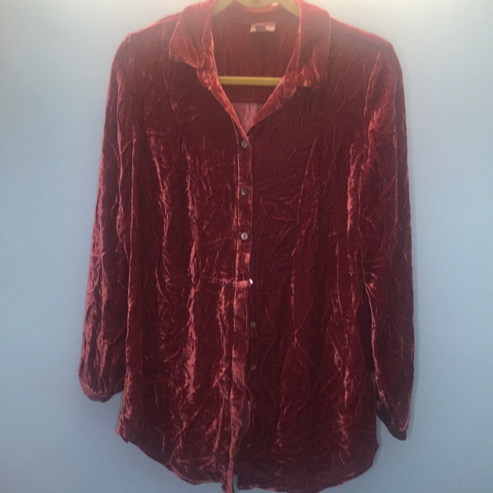 Mauve saturated velvet tunic top